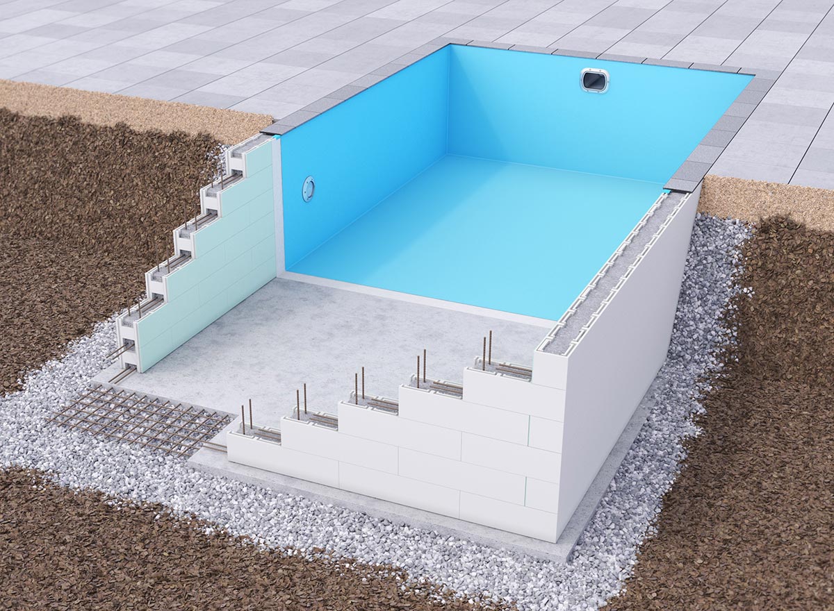 Pool 3D genomskärning