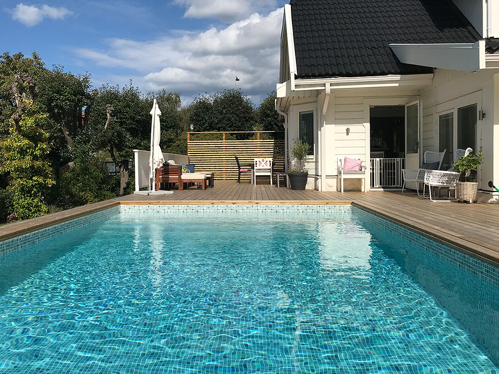 En fin pool som en av våra kunder byggt